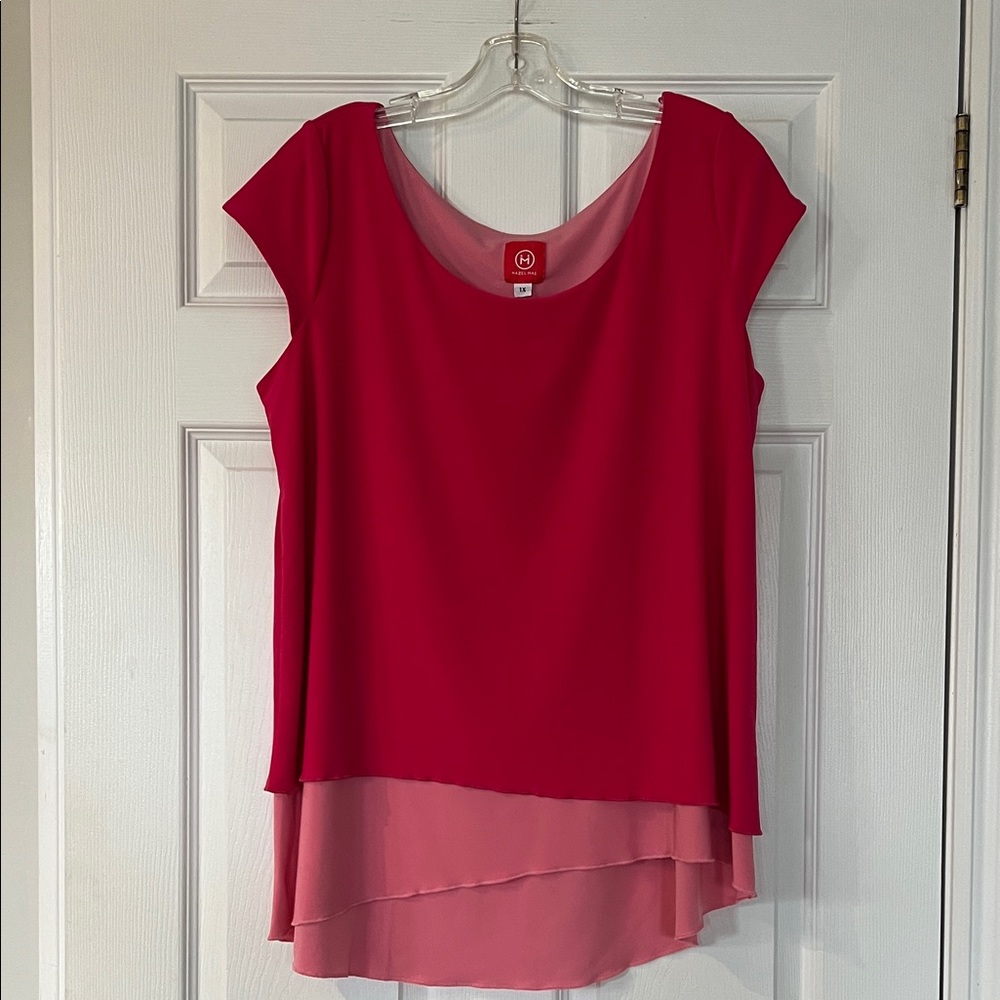 Hazel Mae Pink Layered Blouse